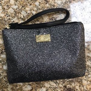 NEW Betsey Johnson black glitter wristlet.
